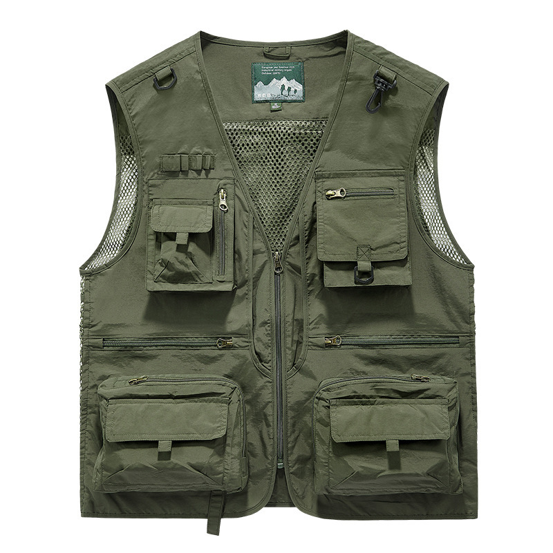 Photography Vest - Men Breathable Mesh Quick-Dry Gilet Multi-Pocket