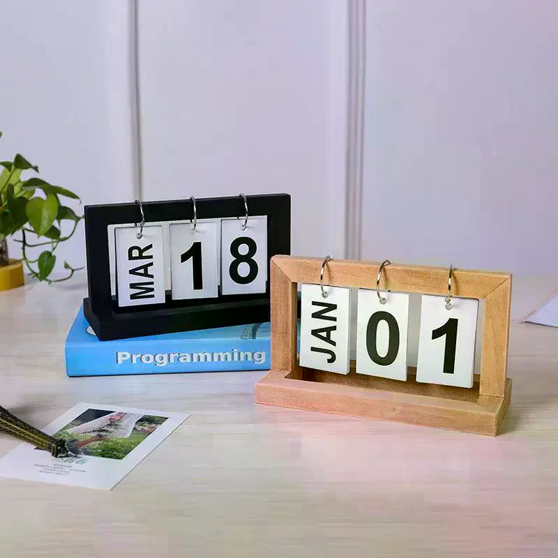 Perpetual Calendar Wooden Flip - Photography Date ulasan dan harga