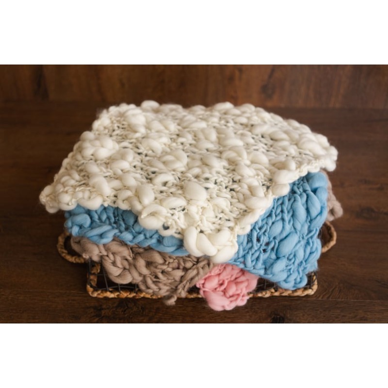 Chunky Knit Merino Baby Blanke - Photography Newborn ulasan dan harga