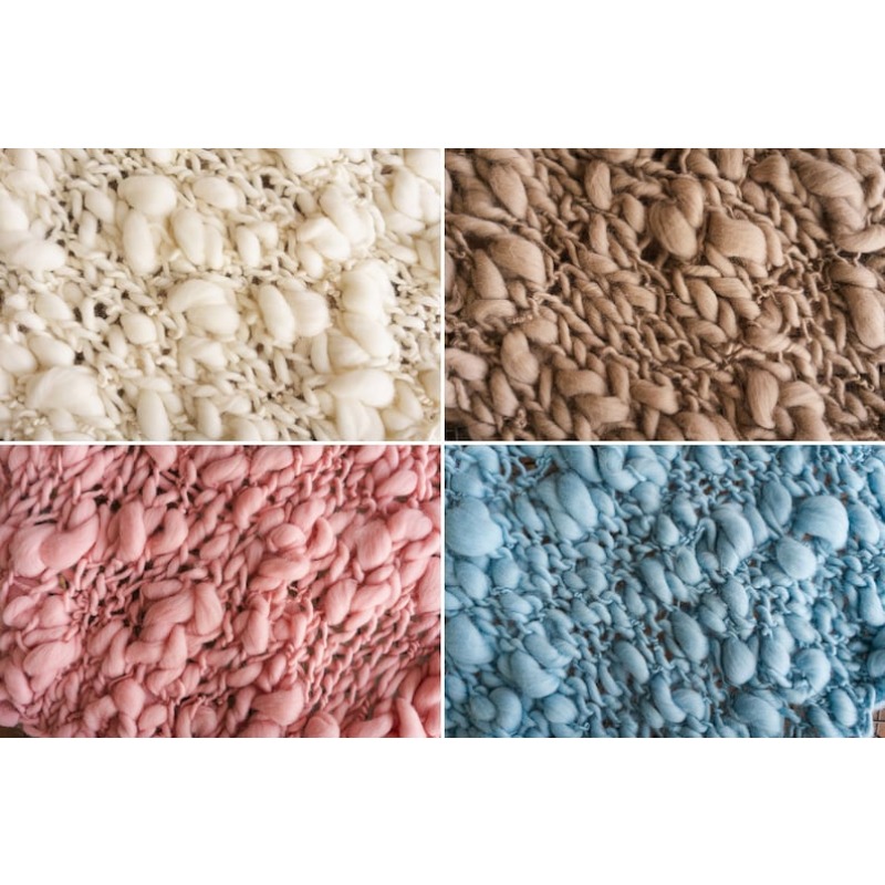 Chunky Knit Merino Baby Blanke - Photography Newborn ulasan dan harga