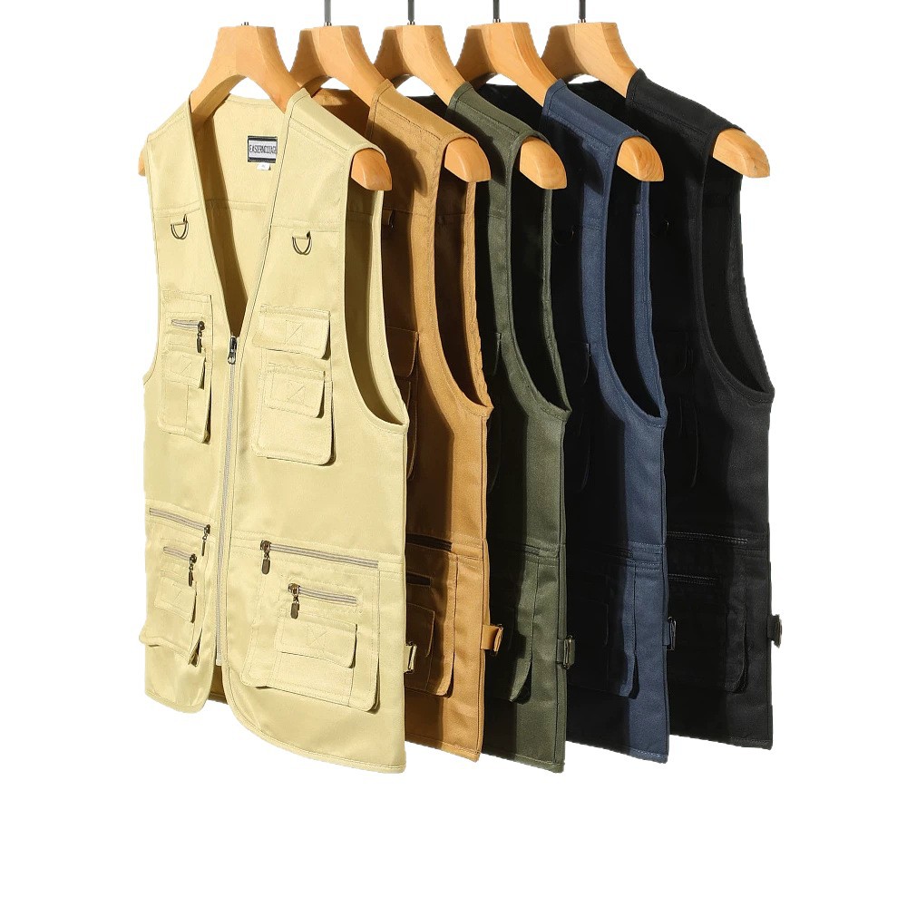 Men's Multi Pocket Workwear Ve - Photography Vest ulasan dan harga