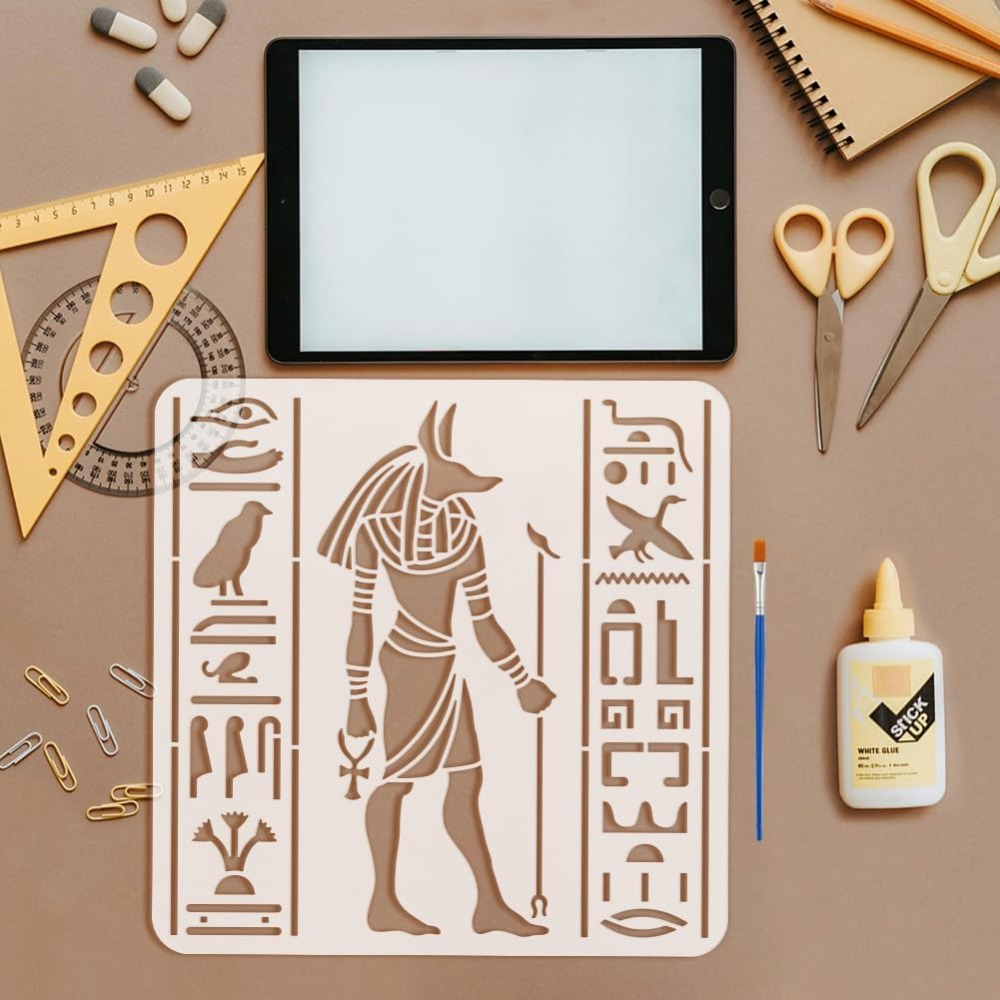 4 PCS Egyptian Symbols Stencil - Photography Techniques ulasan dan harga