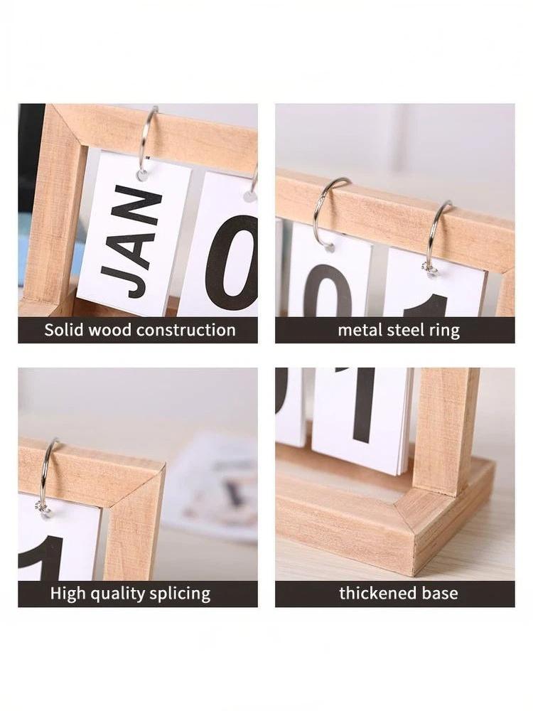 Wooden Perpetual Calendar Flip - Photography Date ulasan dan harga