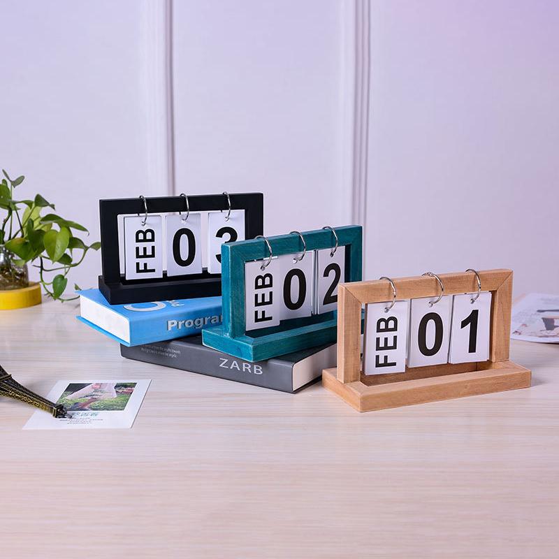 Wooden Perpetual Calendar Flip - Photography Date ulasan dan harga