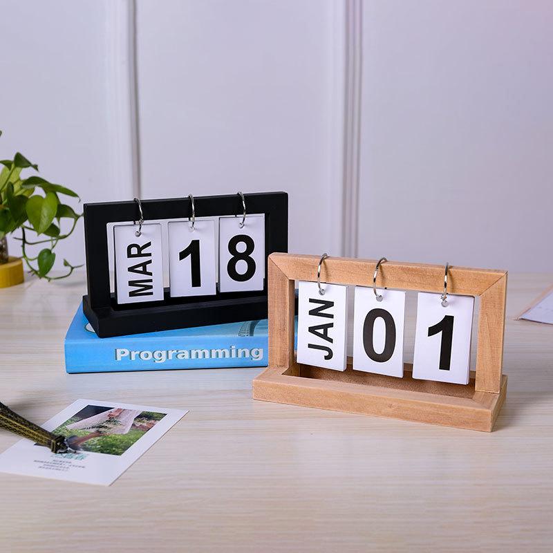 Wooden Perpetual Calendar Flip - Photography Date ulasan dan harga