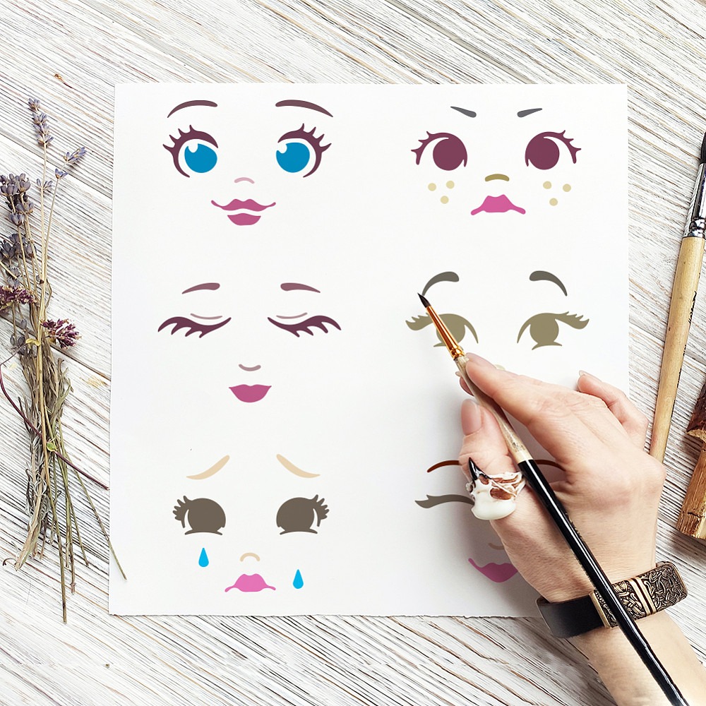 Face Expression Stencils with  - Photography Techniques ulasan dan harga