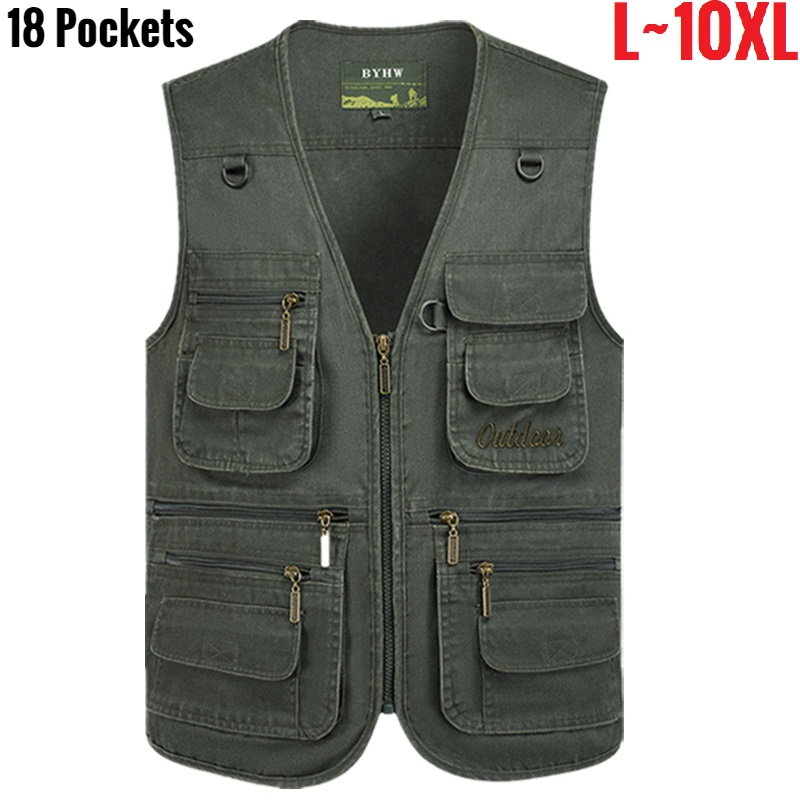 Multi Pocket Men's Vest Zipper - Photography Vest ulasan dan harga