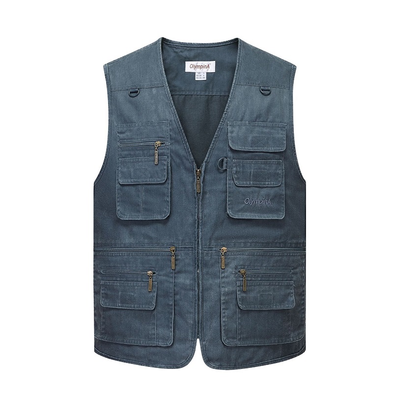 Multi Pocket Men's Vest Zipper - Photography Vest ulasan dan harga
