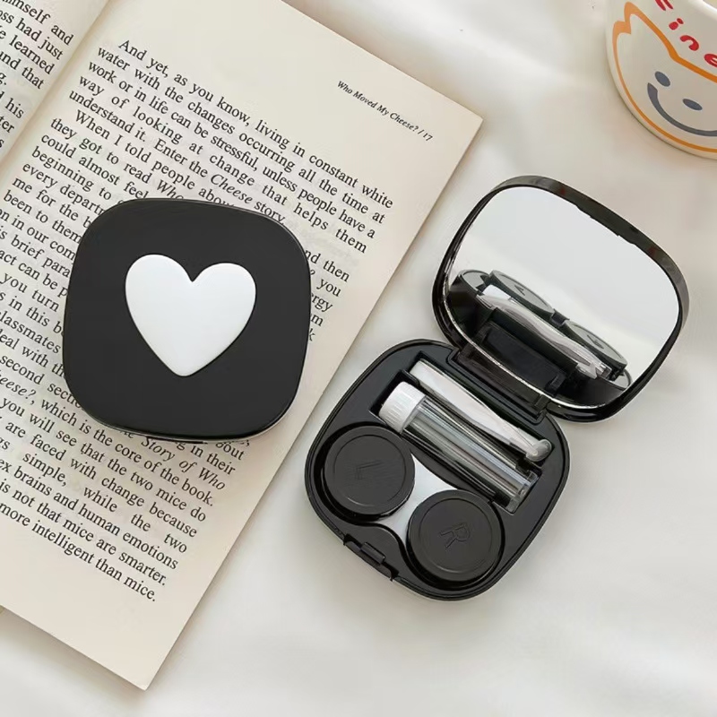 Heart Contact Lens Case with M - Lens Case Pouch ulasan dan harga