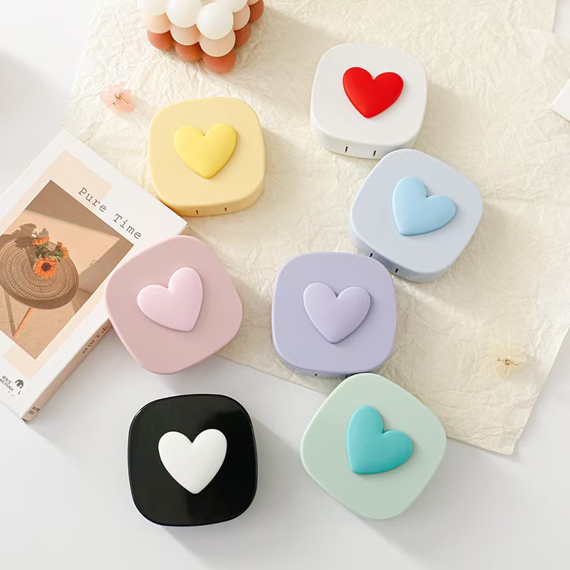 Heart Contact Lens Case with M - Lens Case Pouch ulasan dan harga