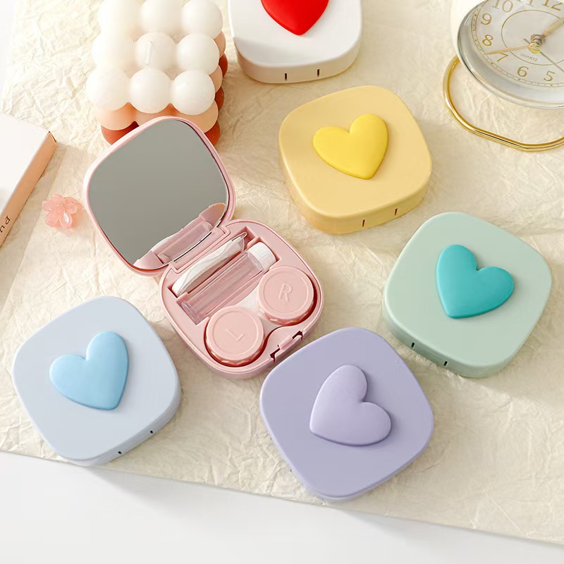 Heart Contact Lens Case with M - Lens Case Pouch ulasan dan harga