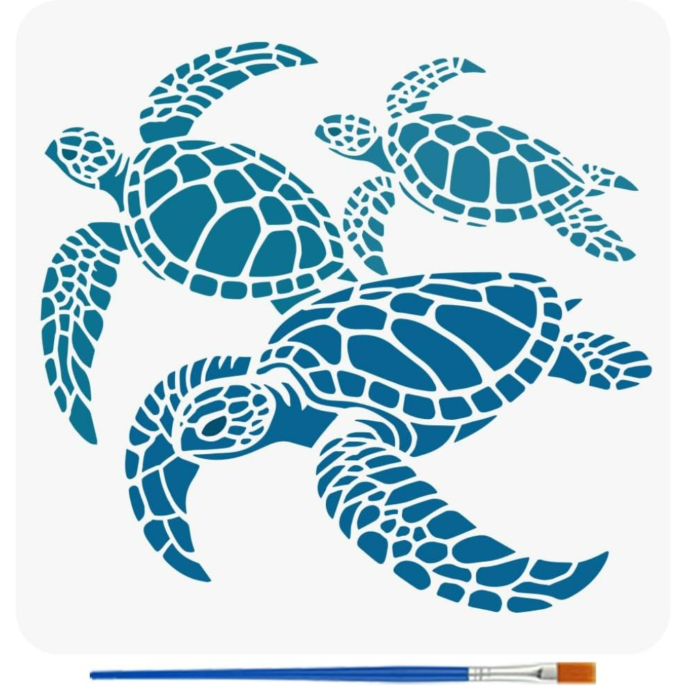 Turtles Stencil for Painting w - Photography Techniques ulasan dan harga