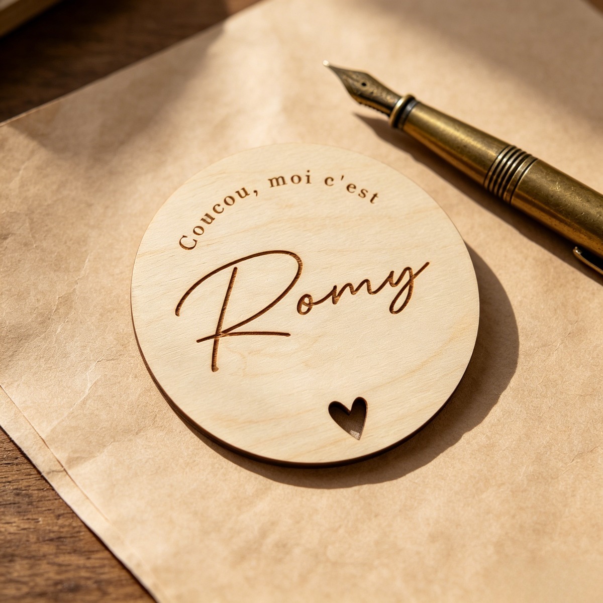 Custom Round Wooden Name Plaqu - Photography Newborn ulasan dan harga