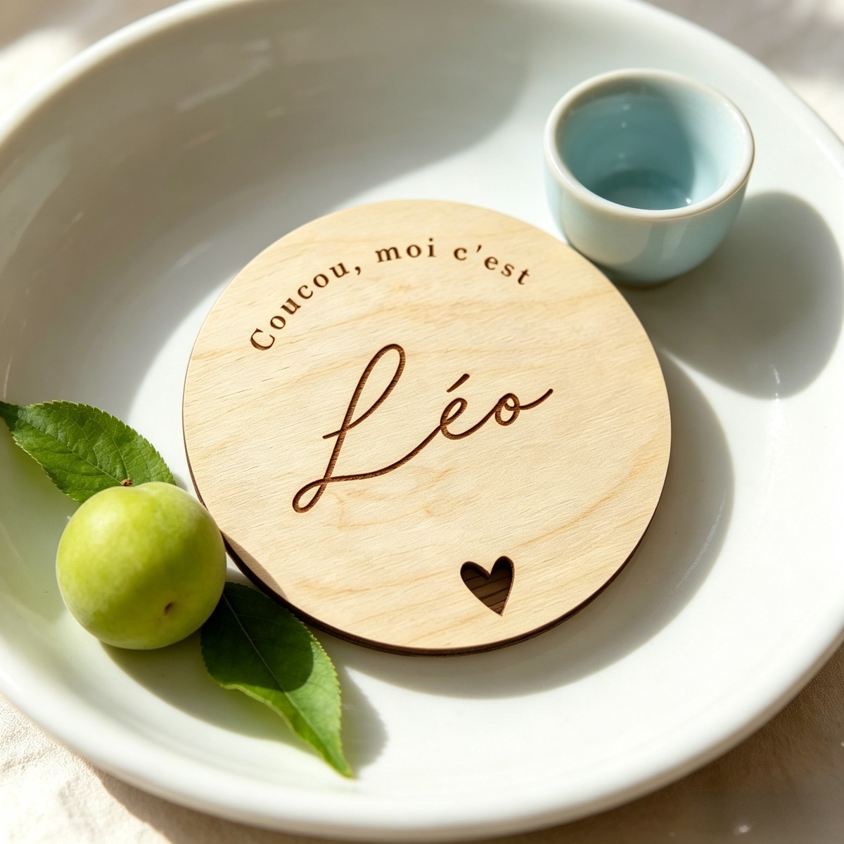 Custom Round Wooden Name Plaqu - Photography Newborn ulasan dan harga
