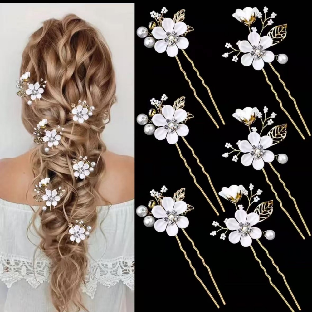 6-Piece Floral Pearl Hairpin S - Photography Date ulasan dan harga